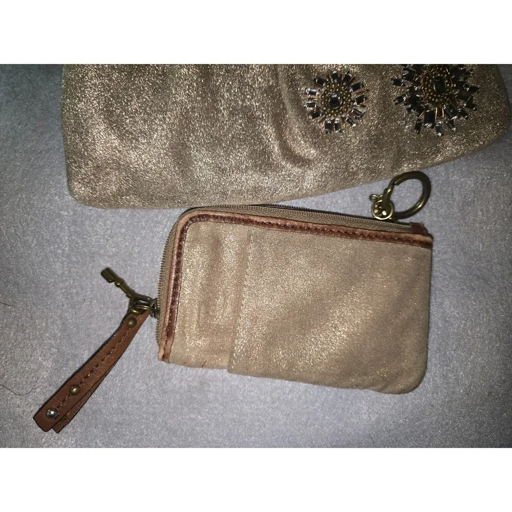 Fossil Sparkly Embellished Wristlet and Coin Purse Tan - Picture 9 of 9